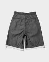 Cut-off layered slacks shorts 