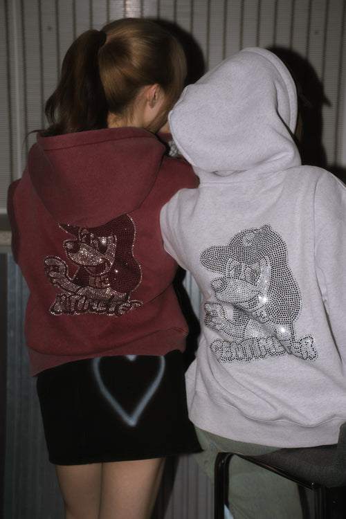 CMT ruler rhinestone zip hoodie