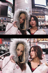 我愛最好的朋友毛絨拉鍊連帽衫 