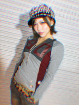 V領修身號碼T恤 