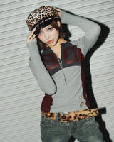 V領修身號碼T恤 