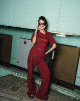 Rayon Linen Low-Rise Pants