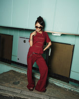 Rayon Linen Low-Rise Pants