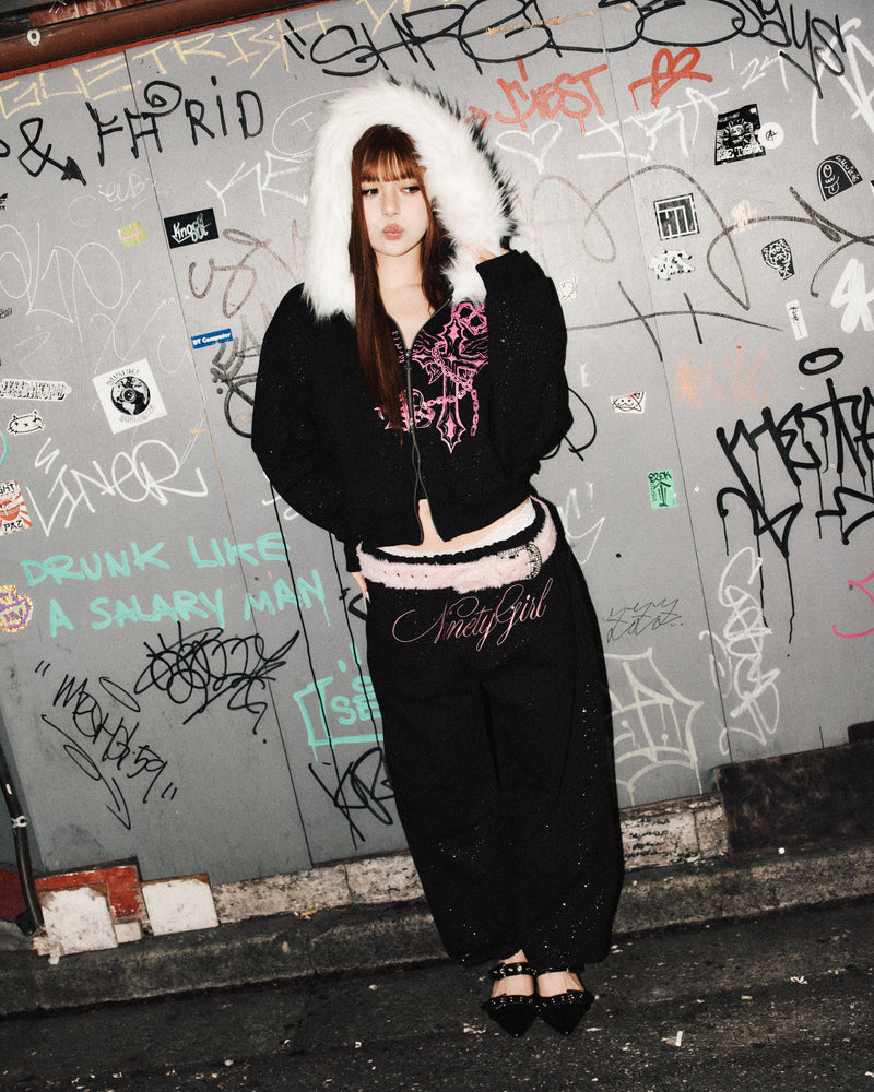 Cross Logo glitter Sweat Pants