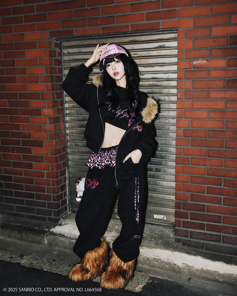 HELLO KITTY 90 Logo Fur Zip Hoodie – YZ