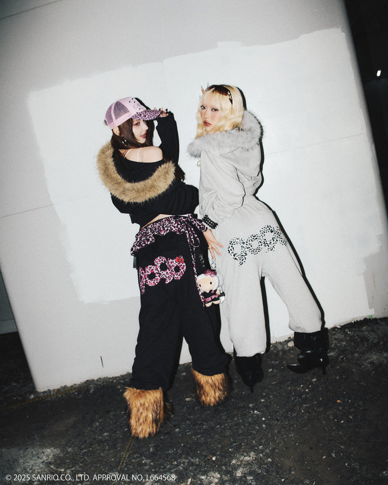 HELLO KITTY 90 Logo Fur Zip Hoodie – YZ