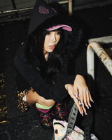 Y2k 毛绒拉链连帽衫 