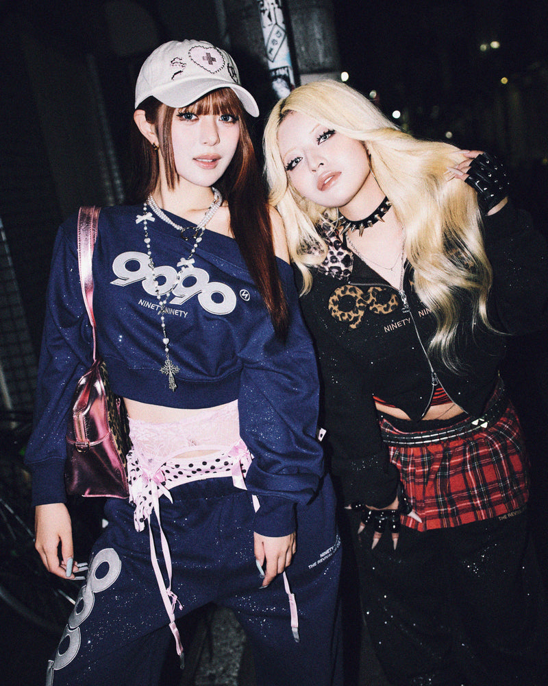 OG Logo Glitter 露肩卫衣 