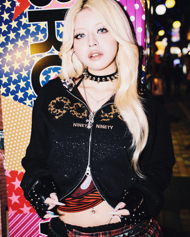 OG Logo Glitter Zip Hoodie