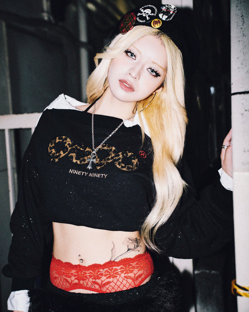 OG Logo Glitter 露肩卫衣 