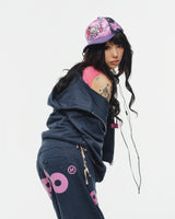 90 Logo Glitter Zip Hoodie