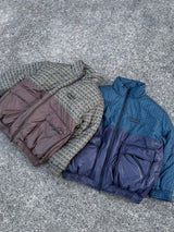 チェックのダウンジャケット 