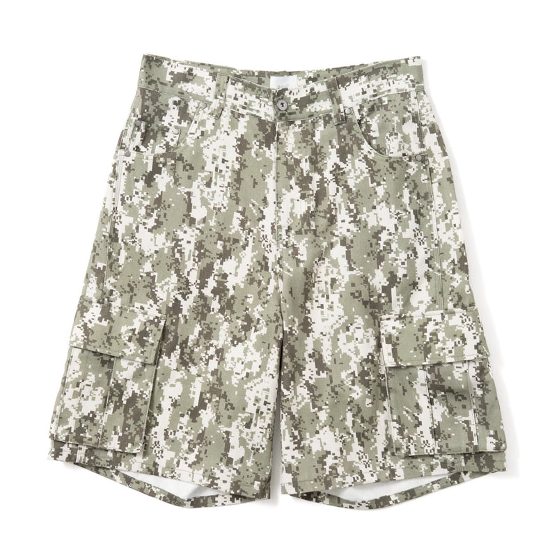 BU DIGITAL CAMOUFLAGE PATTERN CARGO SHORTS 