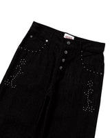 Herringbone studs denim pants