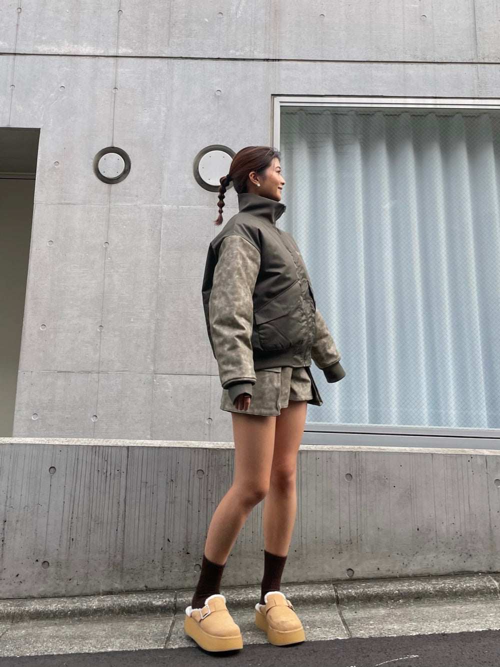 switching eco leather blouson – YZ