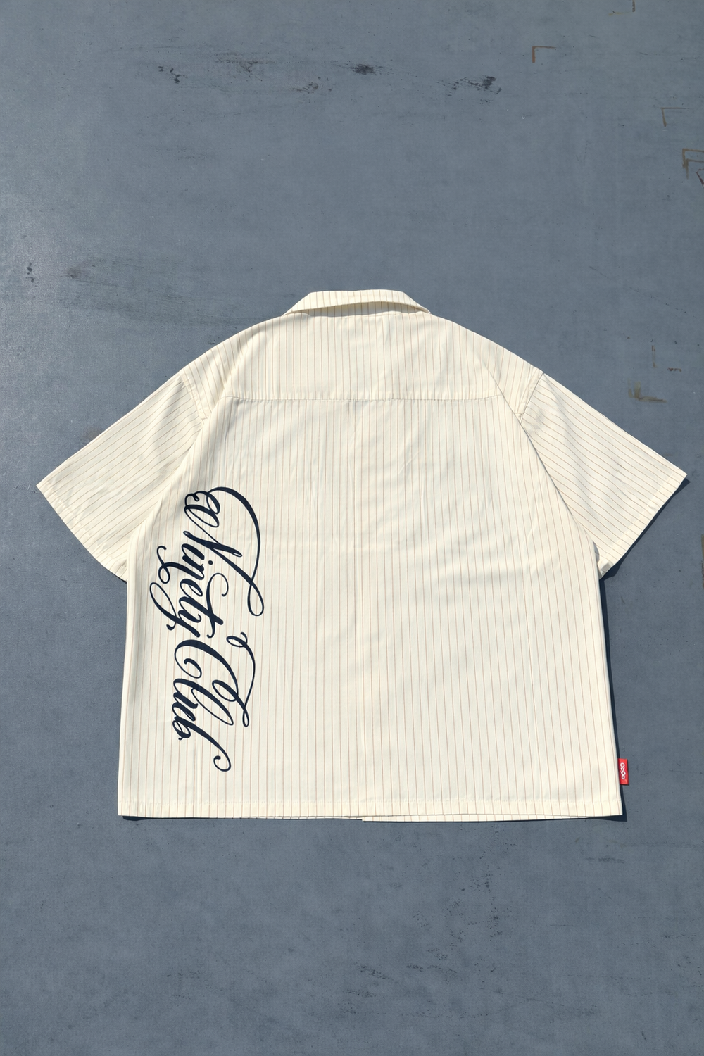 Ninety 半袖シャツ M ホワイト Ninety Club Striped Short Sleeve Shirt – YZ