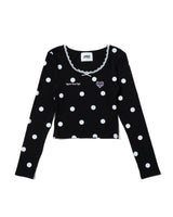 LACE TRIM RIB TOP 