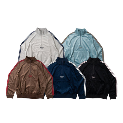 velours track half zip jacket