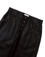 Studs coating BLACK denim pants