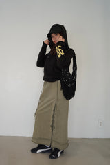 ハーフジップニットフーディー 