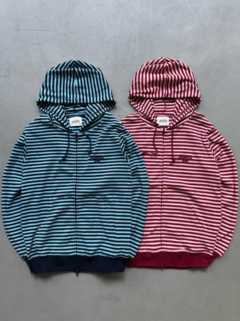Striped rib knit zip hoodie – YZ