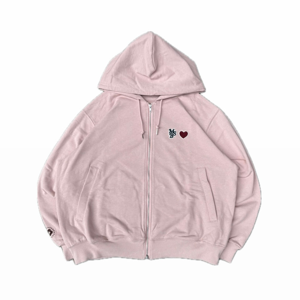 Heart patch logo zip hoodie – YZ