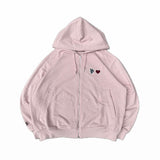 Heart patch logo zip hoodie