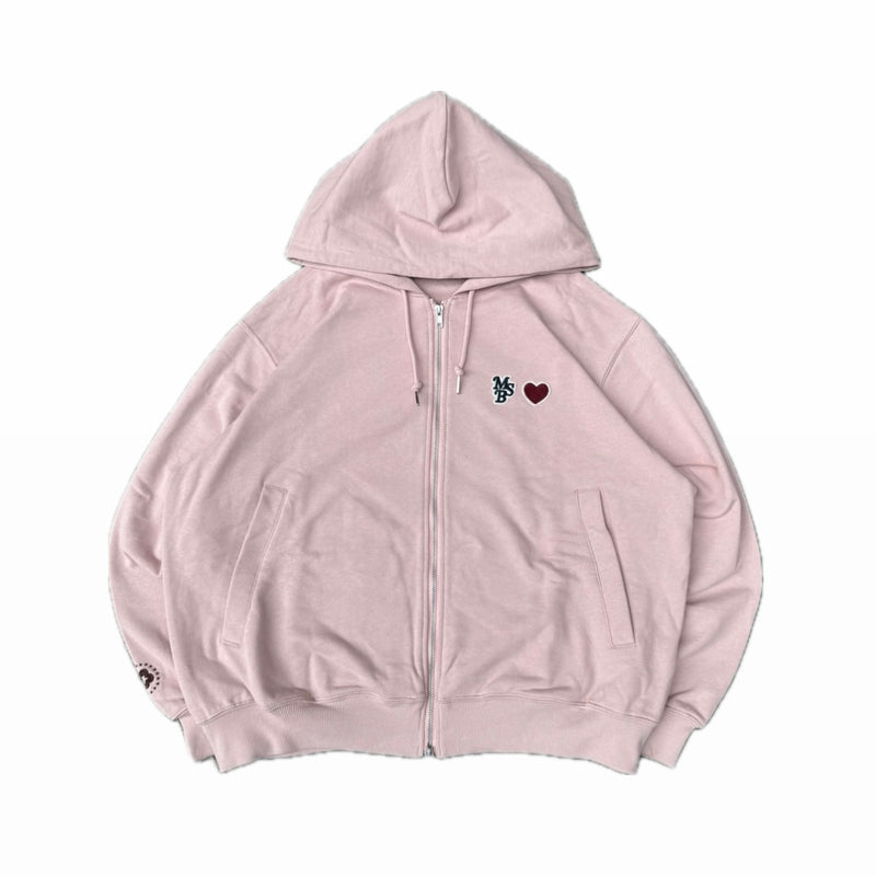 Heart patch logo zip hoodie – YZ