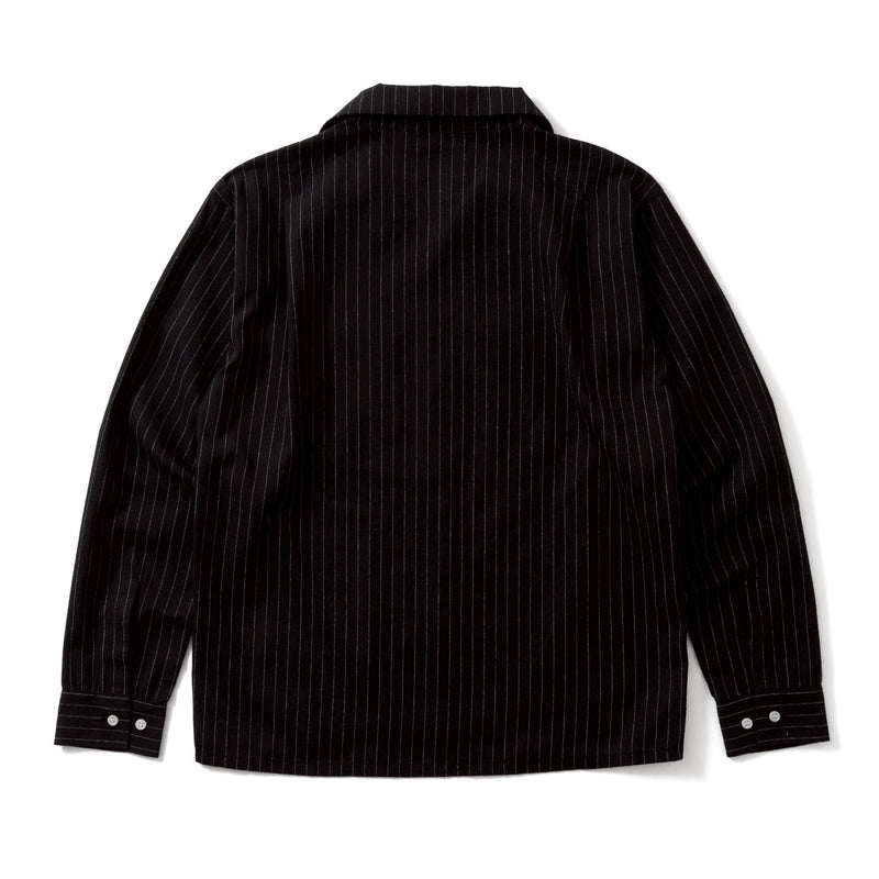 Stripe Open Collar Shirt