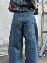 復古風格側縫氣球牛仔褲 