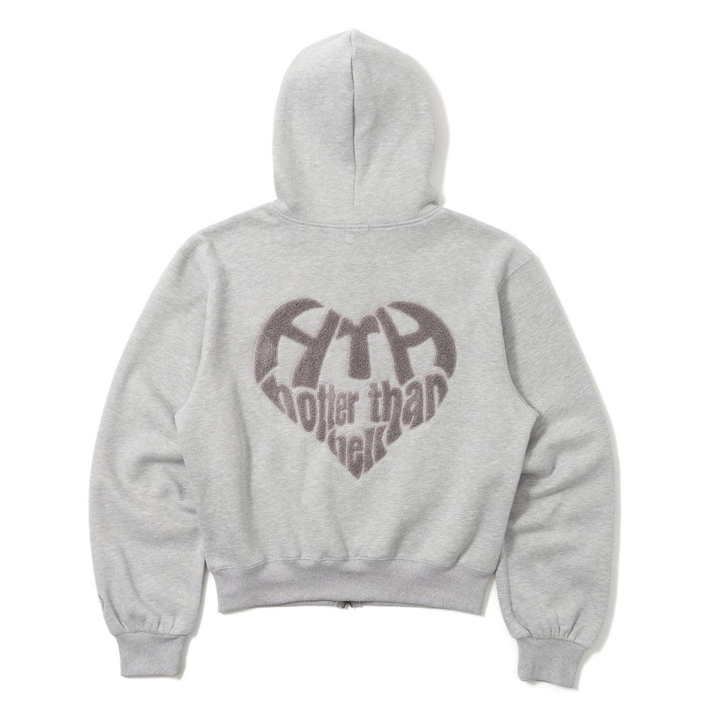 glitter heart logo zip hoodie – YZ