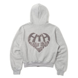 glitter heart logo zip hoodie