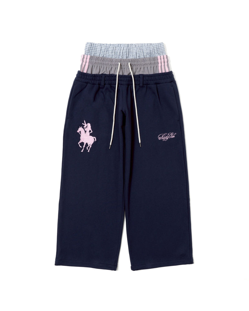 HIIT × clubhaus コラボ スウェット ネイビー　L Ninety Club Logo Triple Layered Sweat pants – YZ