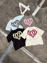 GLITTER HEART LOGO TEE