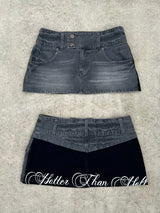 logo denim skirt