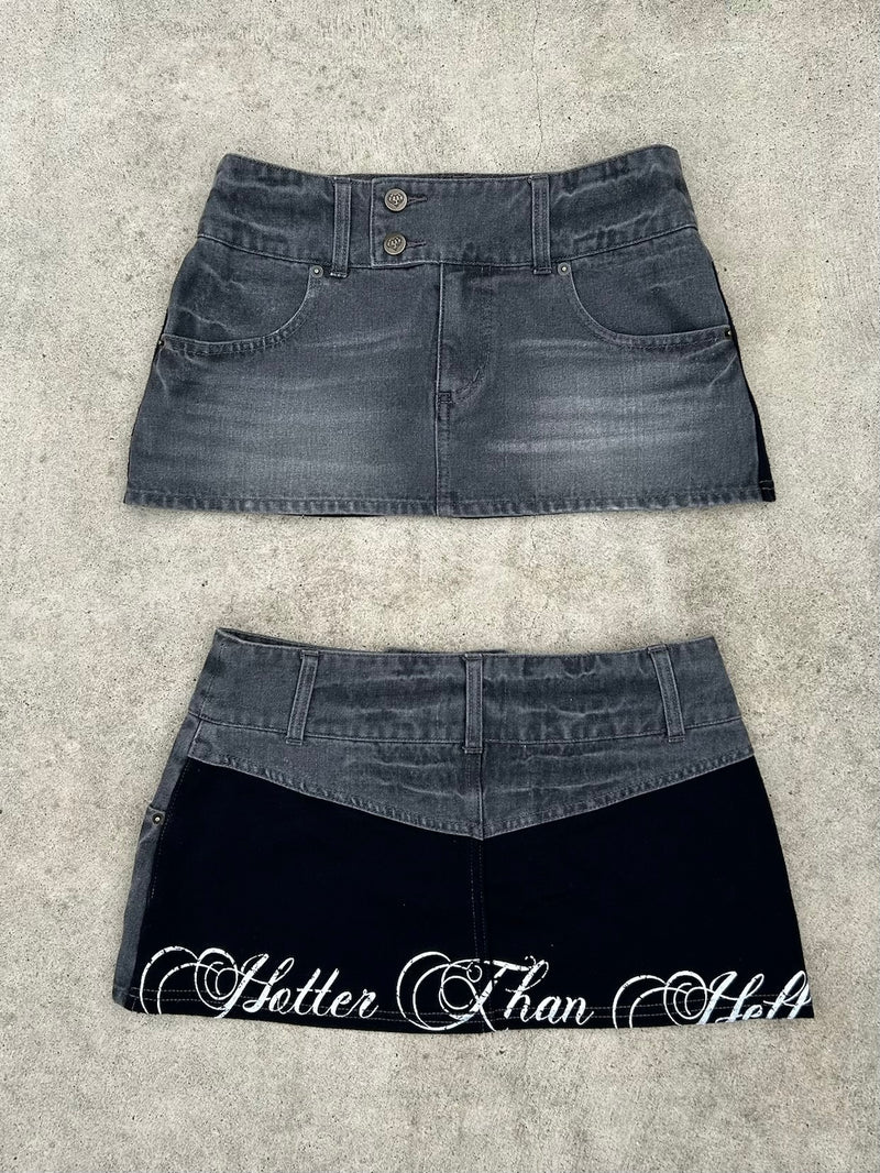 logo denim skirt