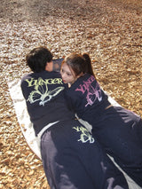 그라데이션 나비 로고 스웨트 팬츠 