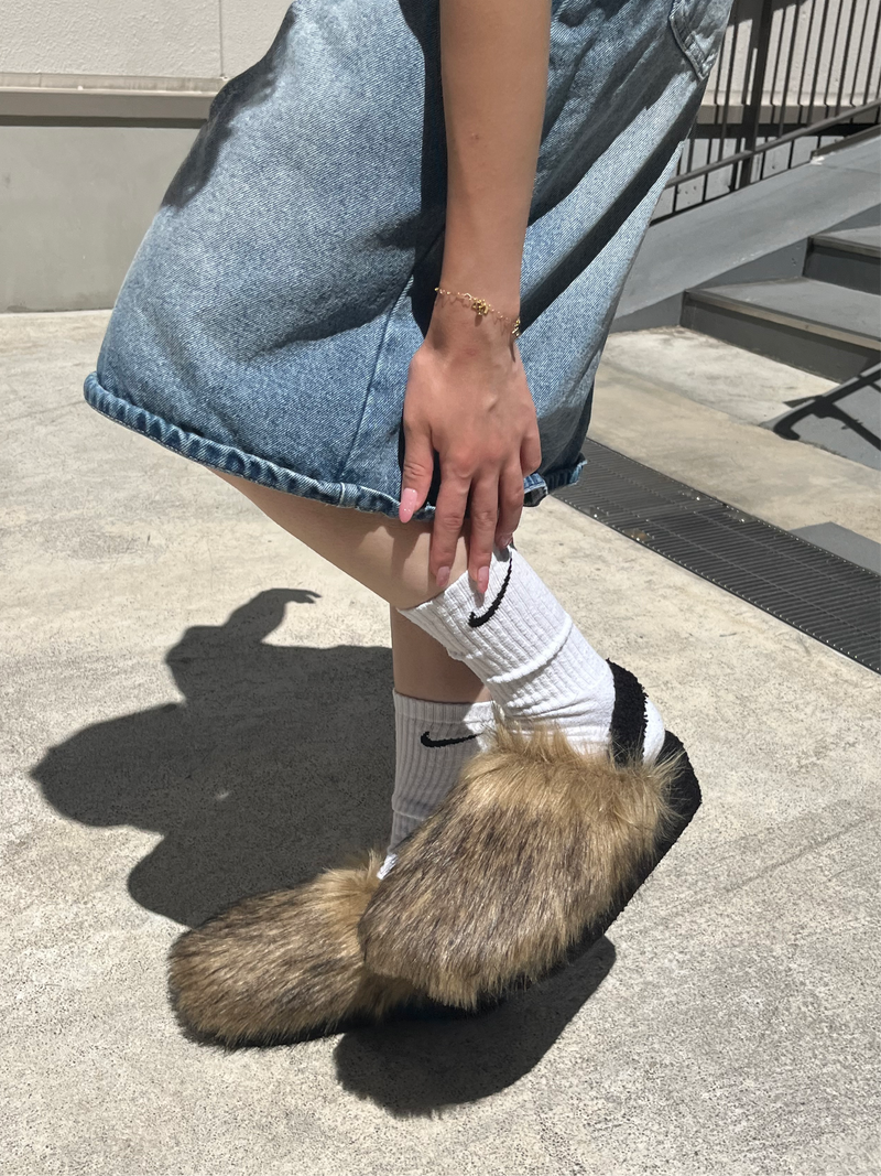 fur sandal