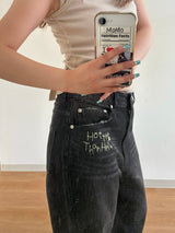 STITCH LOGO STRAIGHT DENIM PANTS