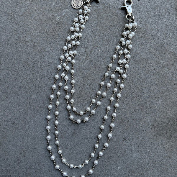 【あおばくん着用】 マクラメ編み ウォレットチェーン Pearl Wallet Chain – YZ