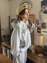Patchwork Logo zip hoodie 
