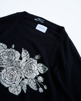 flower paint broken long sleeve sheer sweater