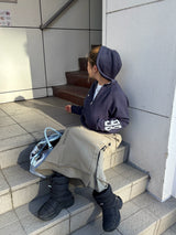 ハーフジップニットフーディー 