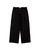 Herringbone studs denim pants