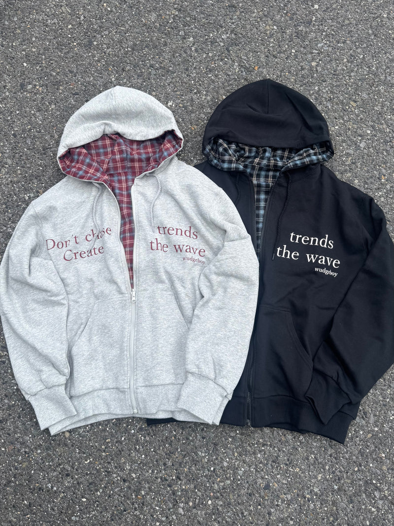 check reversible zip parker 