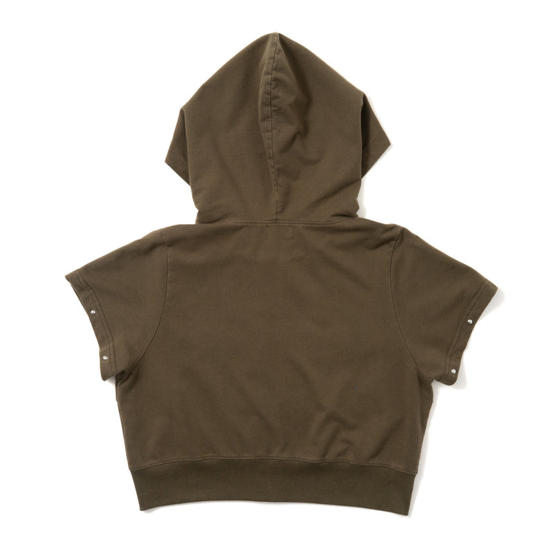 short sleeve zip hoodie
