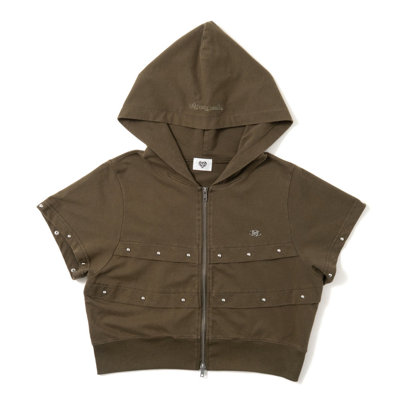short sleeve zip hoodie