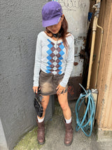 ARGYLE SWITCH KNIT 