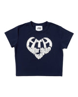 HEART LOGO APPLIQUÉ CROPPED TEE 