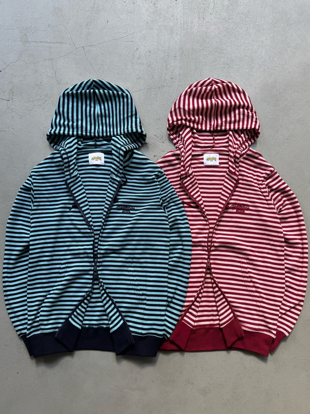 Striped rib knit zip hoodie – YZ